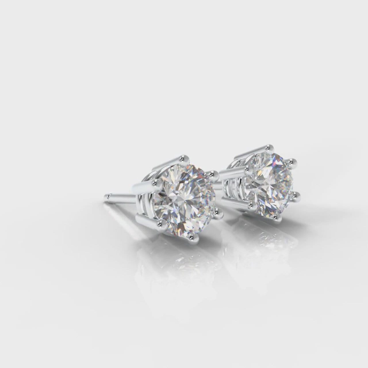 Six Claw Diamond Stud Earrings (Lab Grown Diamonds)