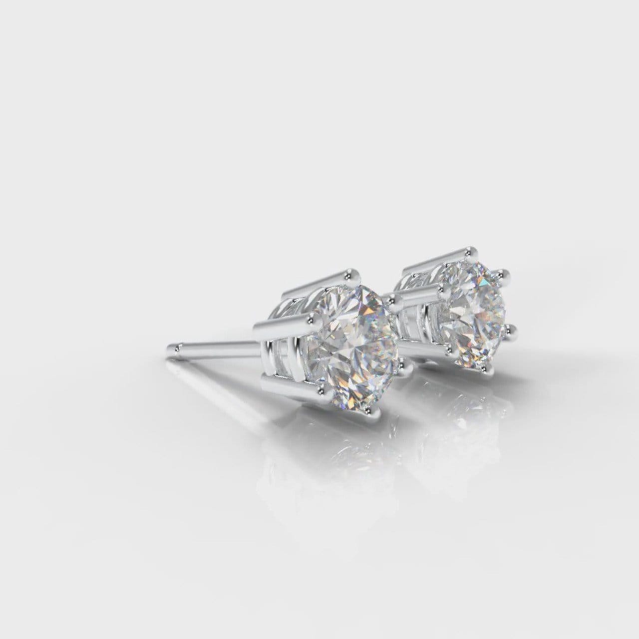 Six Claw Diamond Stud Earrings (Lab Grown Diamonds)