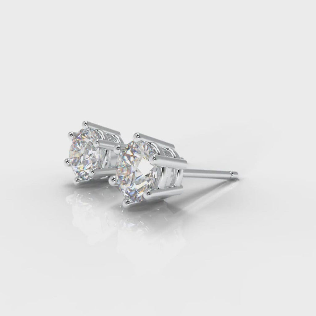 Six Claw Diamond Stud Earrings (Lab Grown Diamonds)