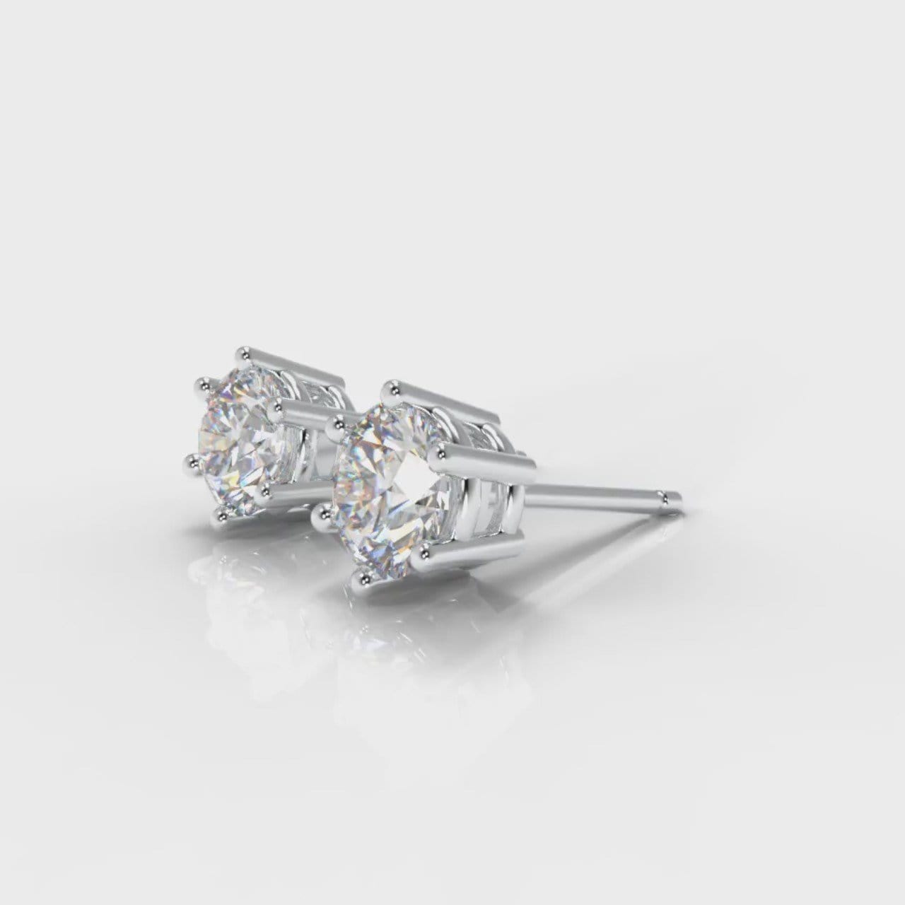 Six Claw Diamond Stud Earrings (Lab Grown Diamonds)