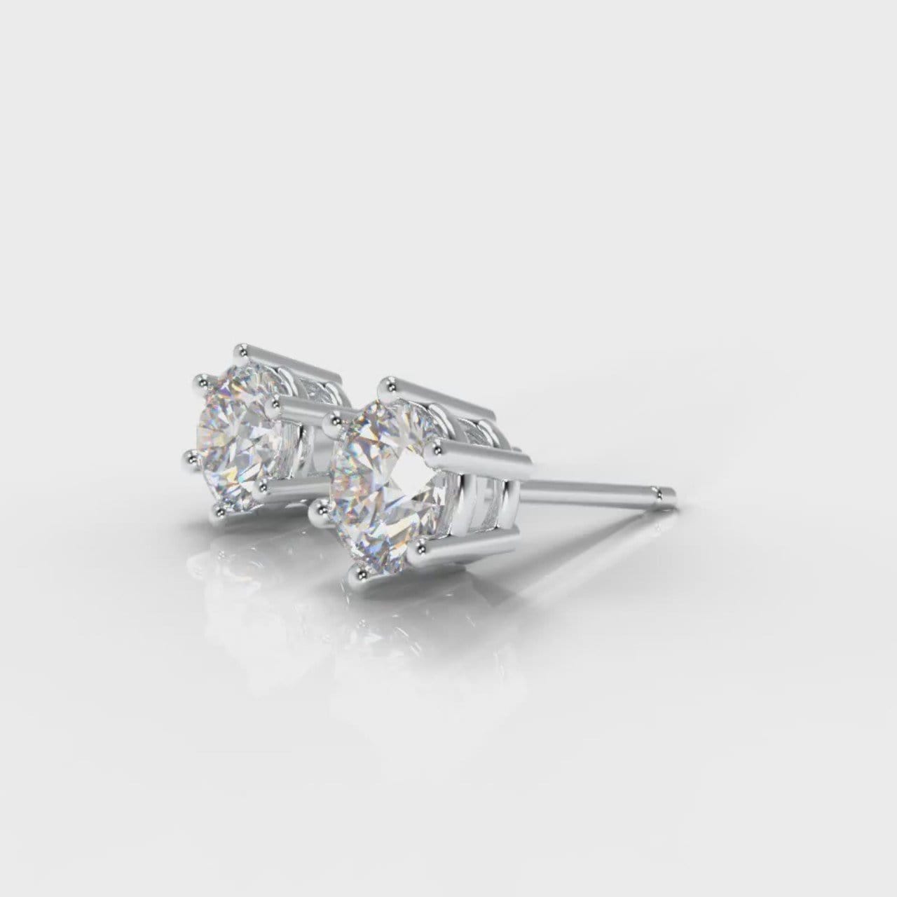 Six Claw Diamond Stud Earrings (Lab Grown Diamonds)