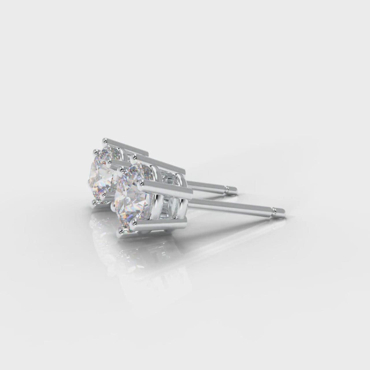 Six Claw Diamond Stud Earrings (Lab Grown Diamonds)