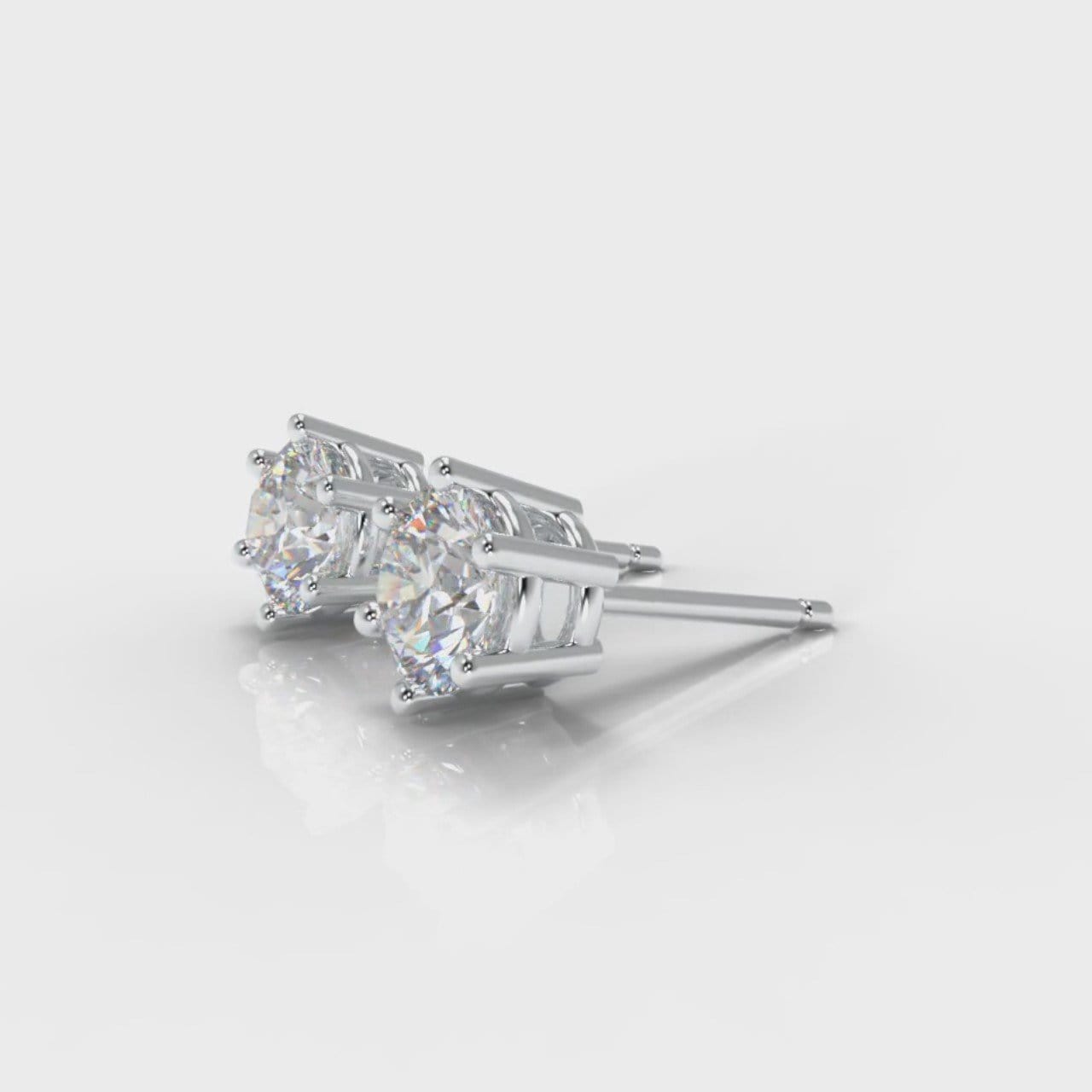 Six Claw Diamond Stud Earrings (Lab Grown Diamonds)