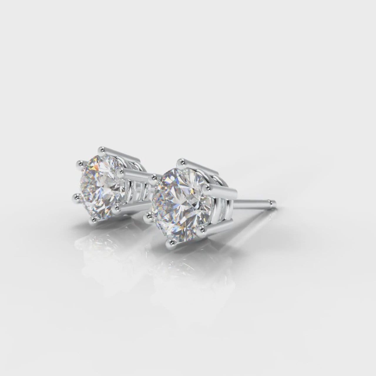 Six Claw Diamond Stud Earrings (Lab Grown Diamonds)