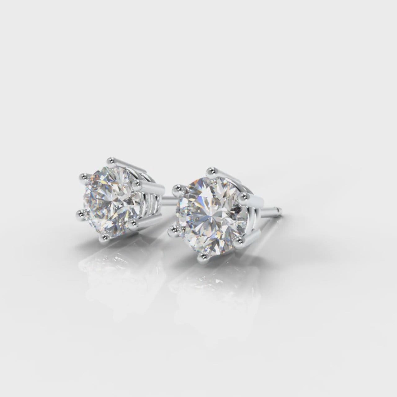 Six Claw Diamond Stud Earrings (Lab Grown Diamonds)