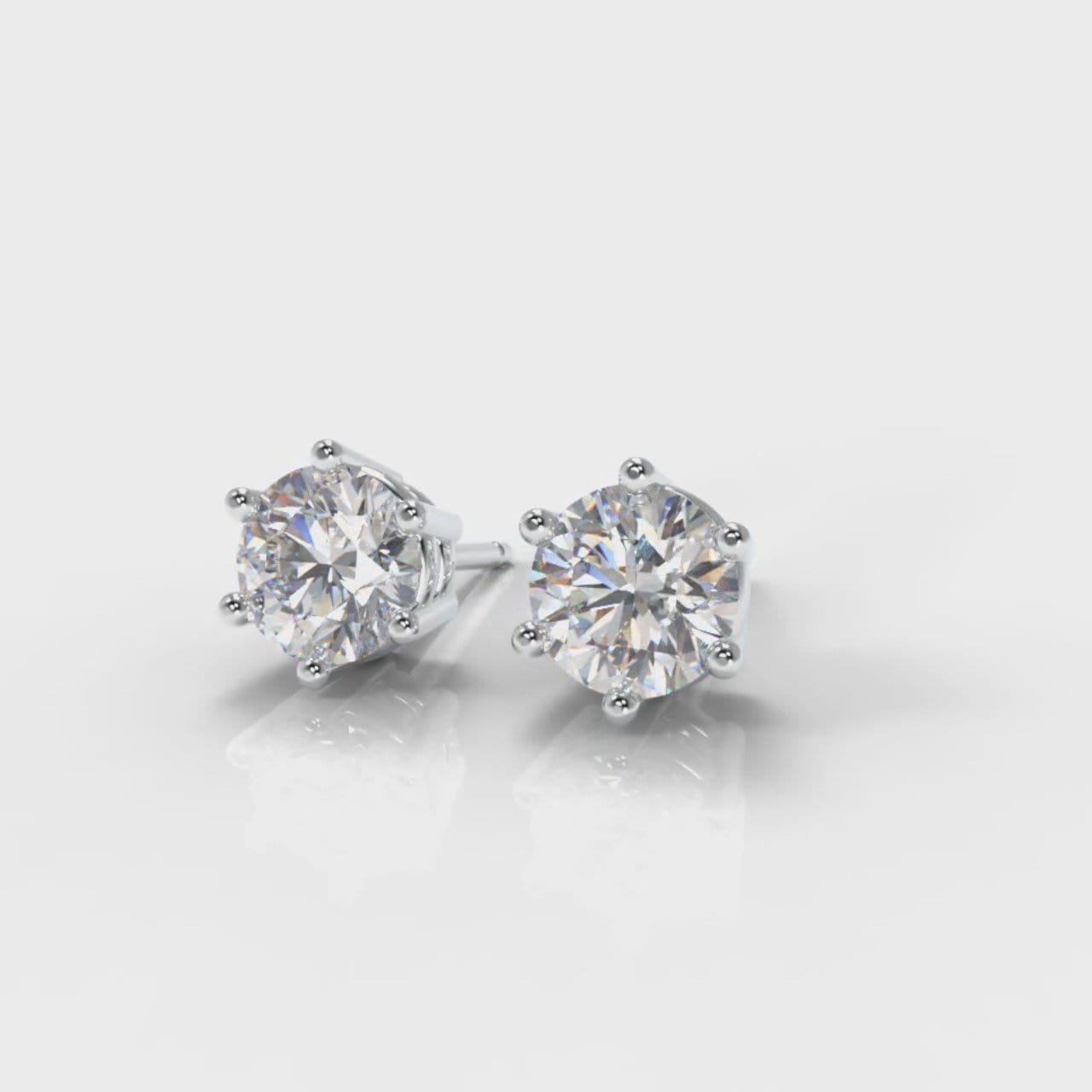 Six Claw Diamond Stud Earrings (Lab Grown Diamonds)