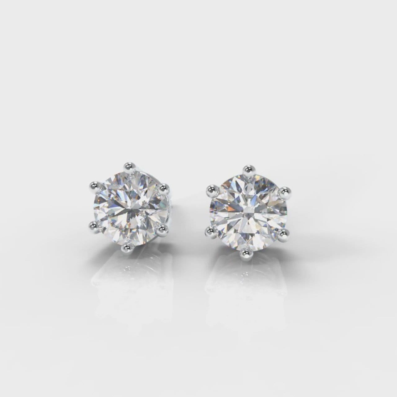 Six Claw Diamond Stud Earrings (Lab Grown Diamonds)