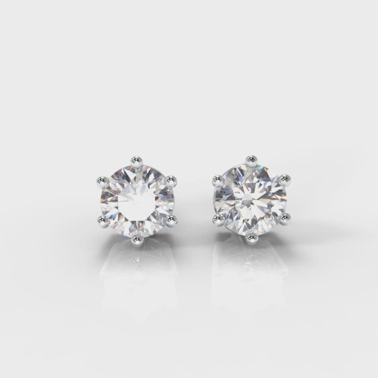 Six Claw Diamond Stud Earrings (Lab Grown Diamonds)