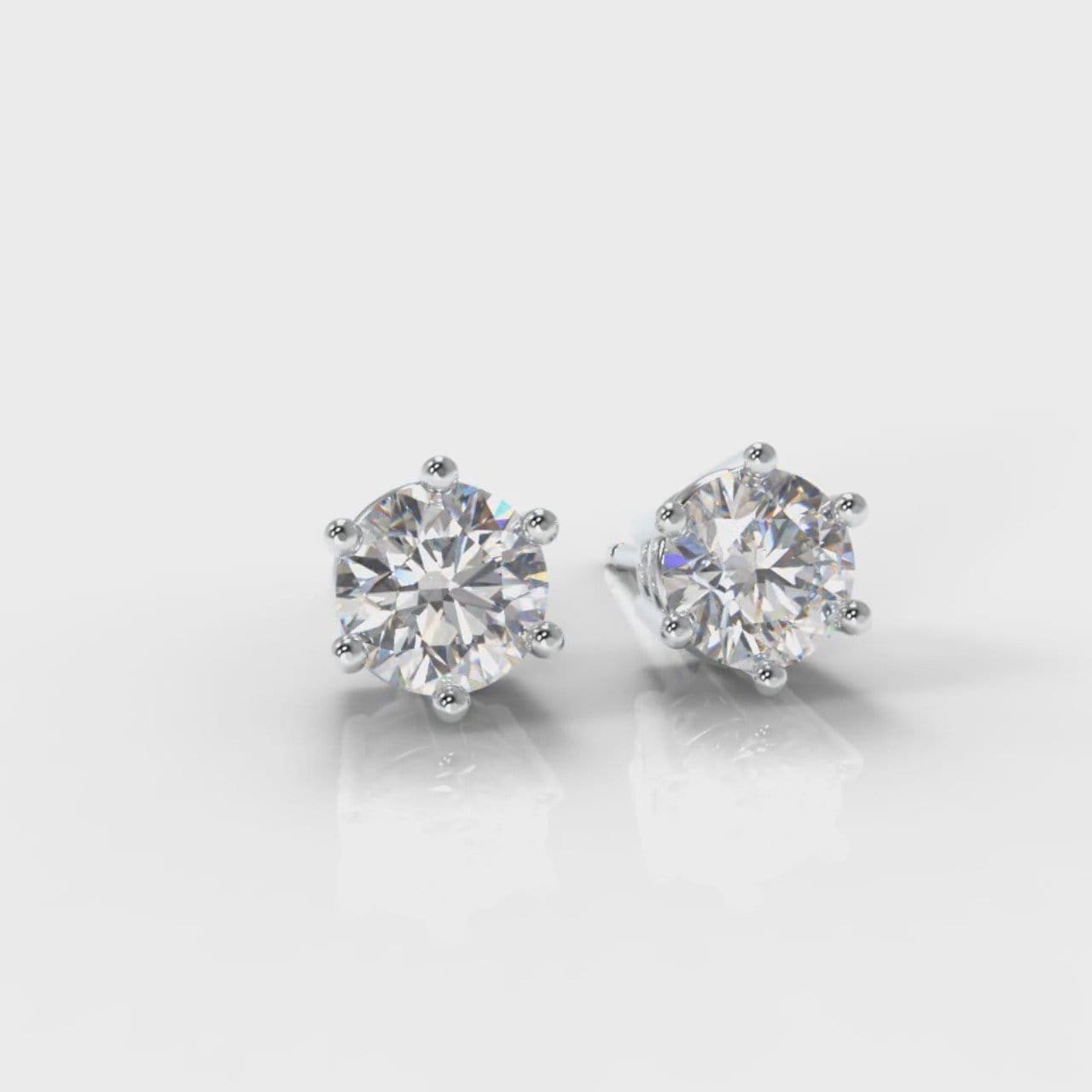 Six Claw Diamond Stud Earrings (Lab Grown Diamonds)