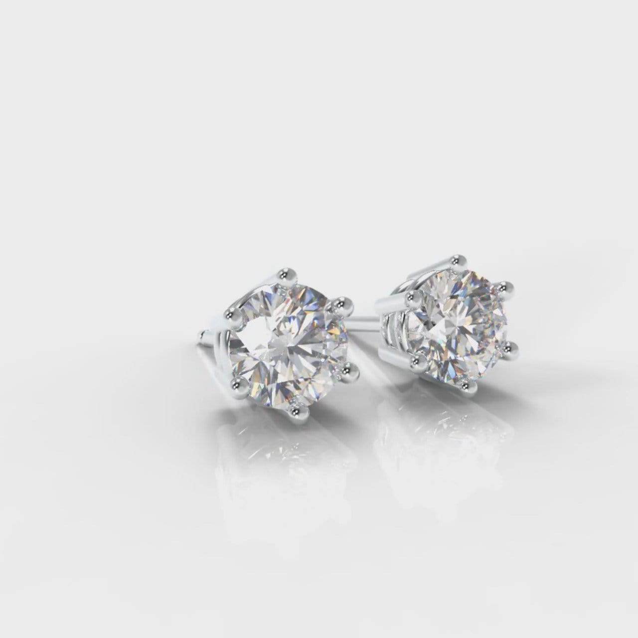 Six Claw Diamond Stud Earrings (Lab Grown Diamonds)