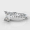 Petite Micropavé Emerald Cut Diamond Bridal Set