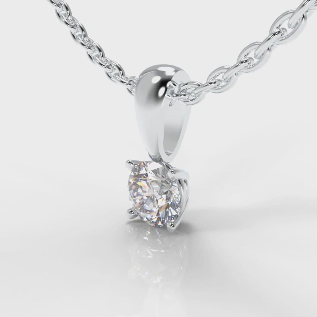 Four Claw Diamond Pendant (GIA Certified)