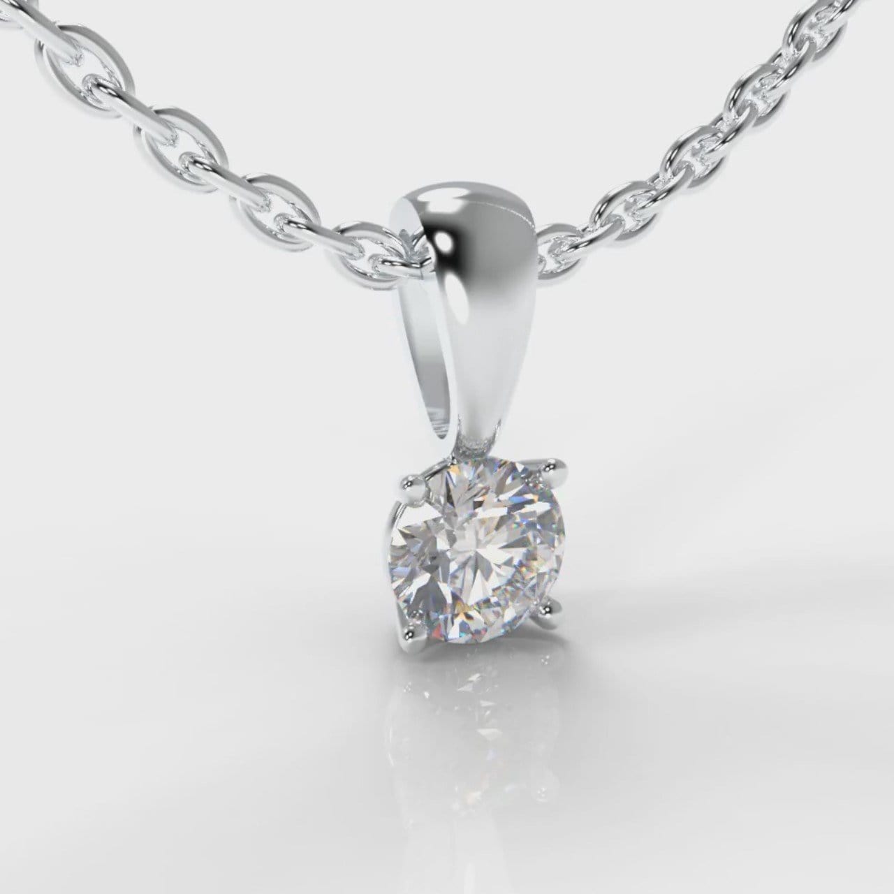 Four Claw Diamond Pendant (GIA Certified)