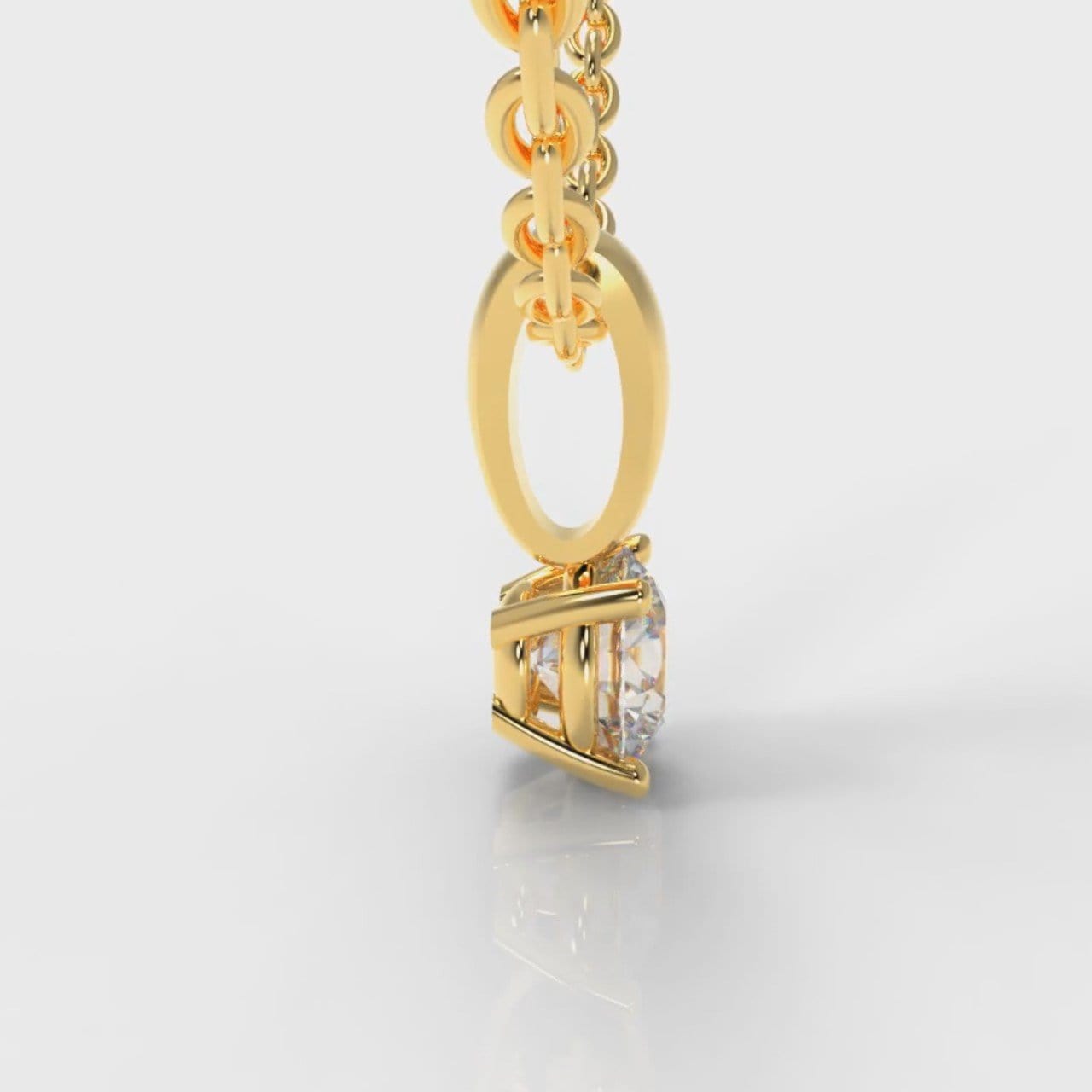 Four Claw Diamond Pendant (Lab Grown Diamond) - Yellow Gold