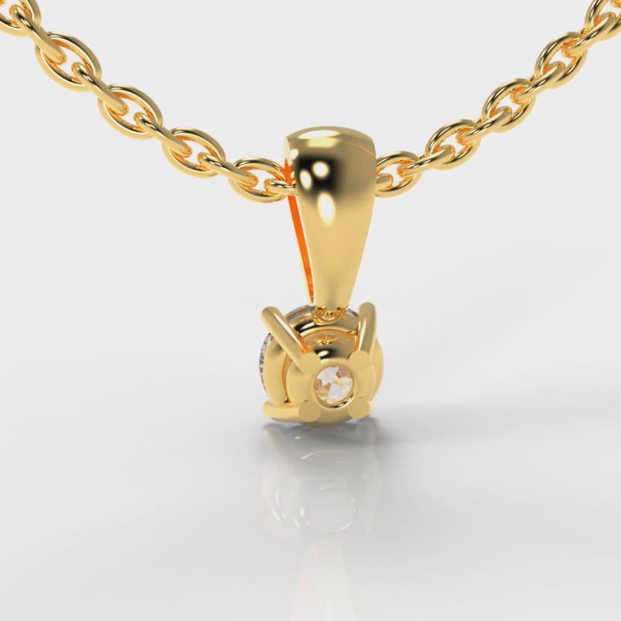 Four Claw Diamond Pendant (Lab Grown Diamond) - Yellow Gold