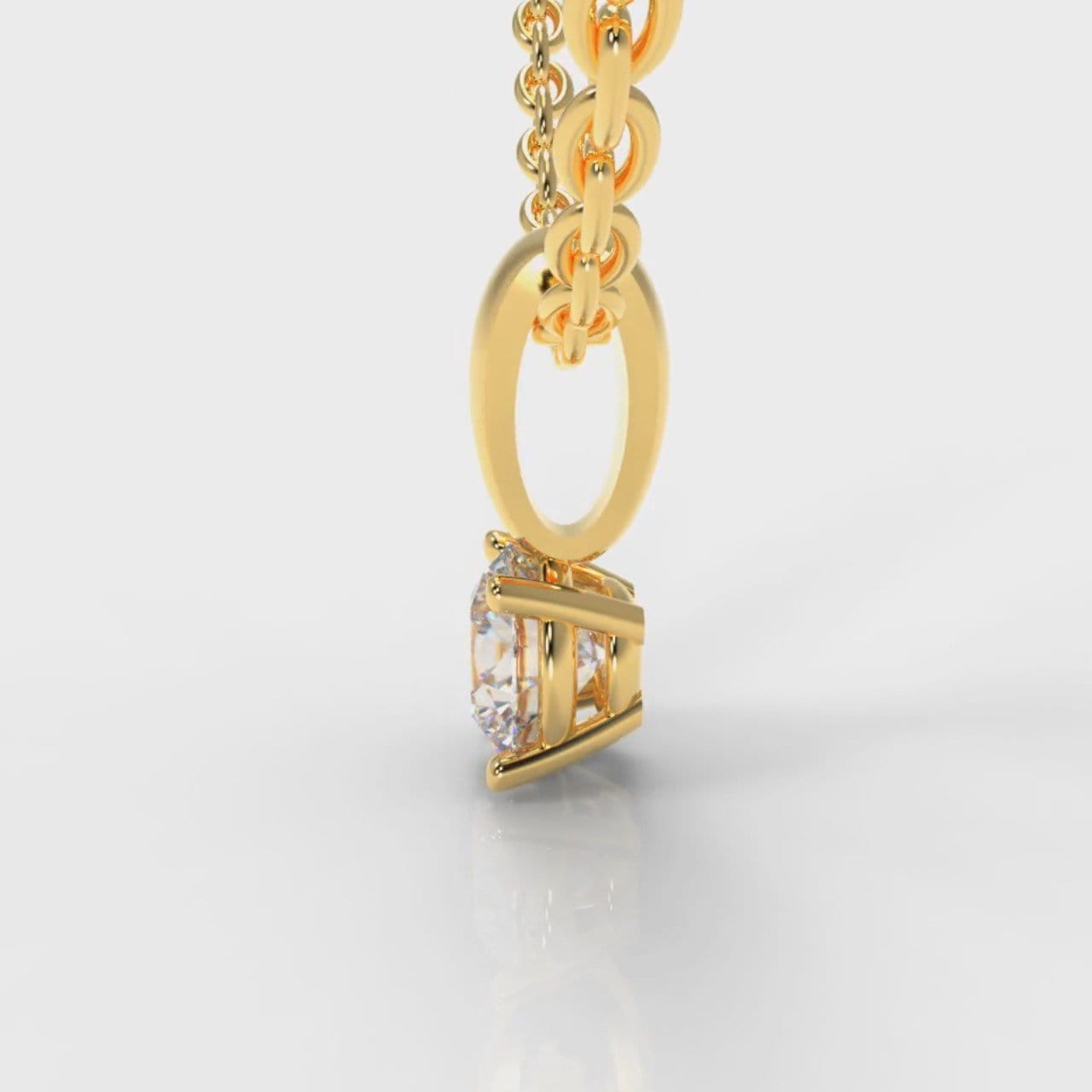 Four Claw Diamond Pendant (Lab Grown Diamond) - Yellow Gold
