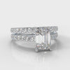 Carrée Micropavé Emerald Cut Diamond Bridal Set