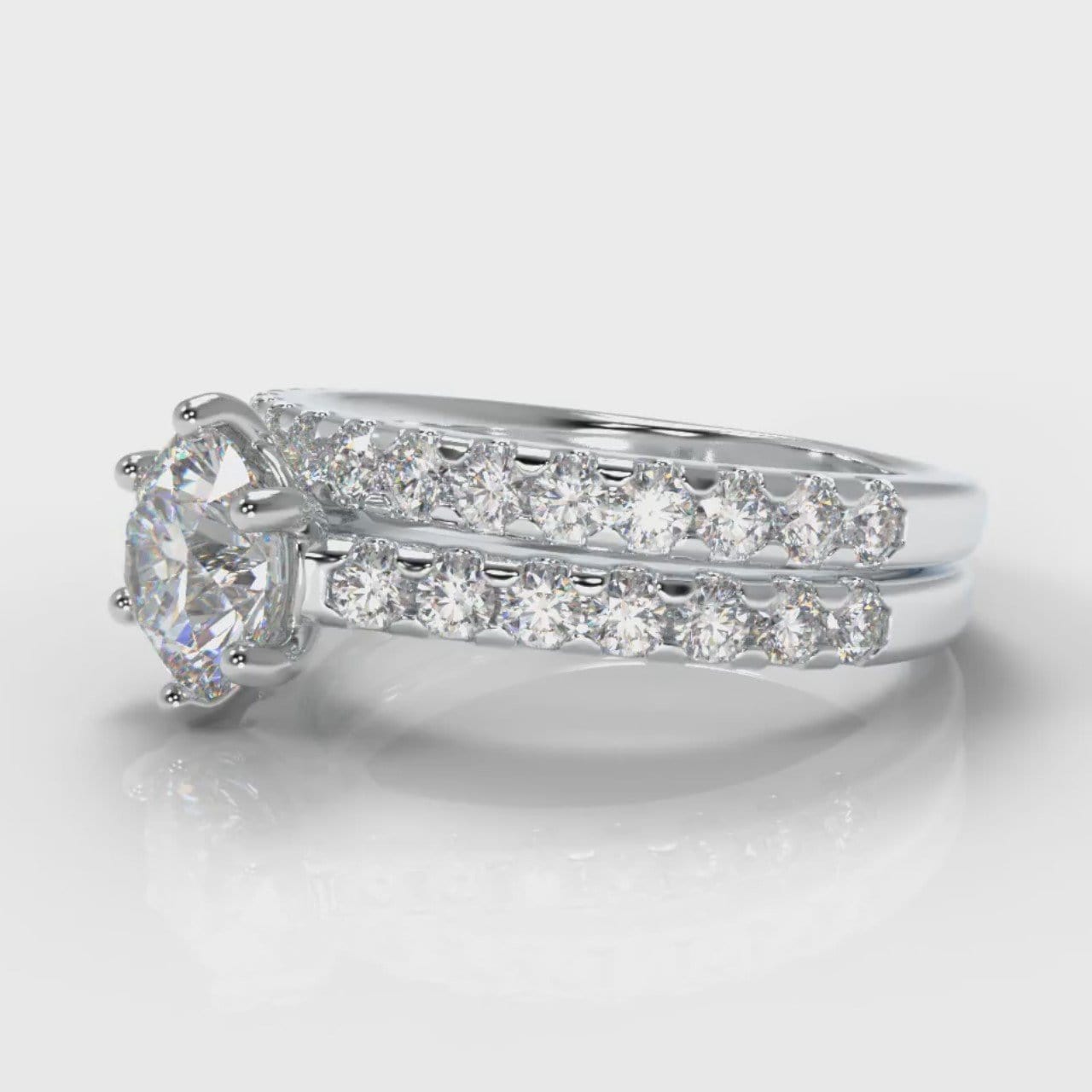 Star Micropavé Round Brilliant Bridal Set