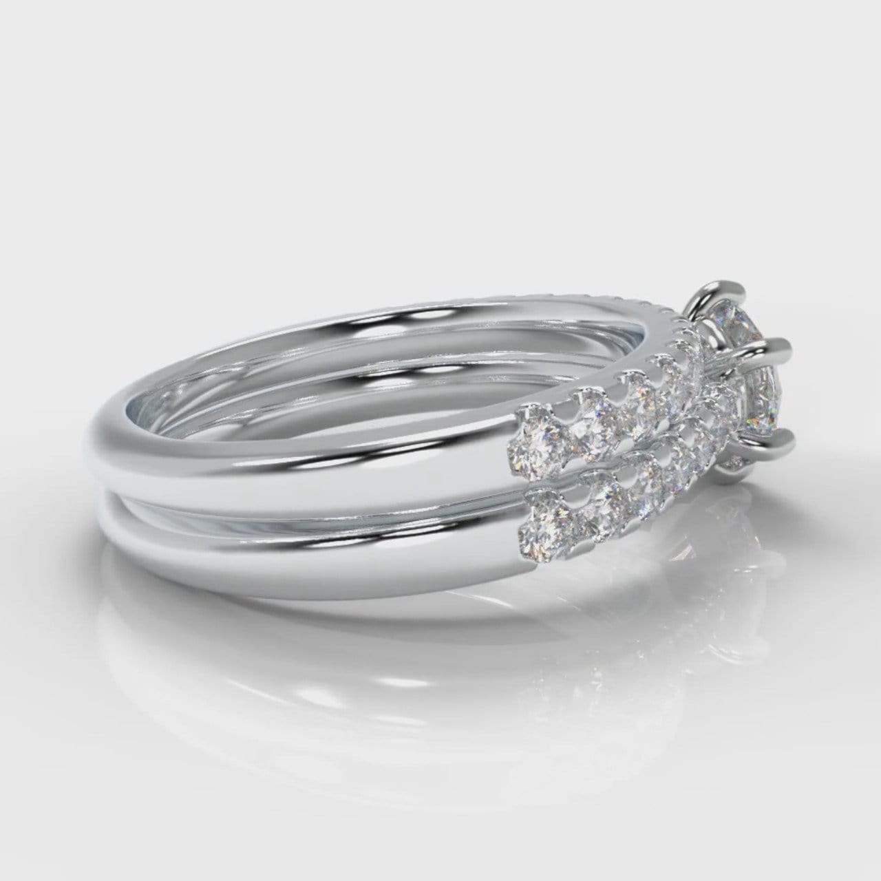 Star Micropavé Round Brilliant Bridal Set