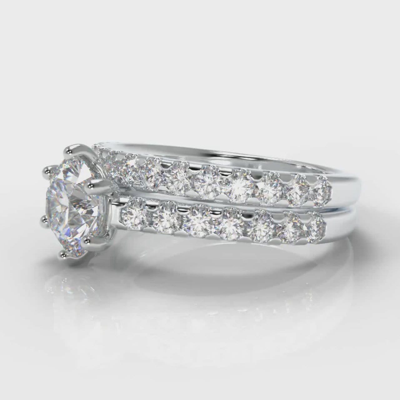 Star Micropavé Round Brilliant Bridal Set