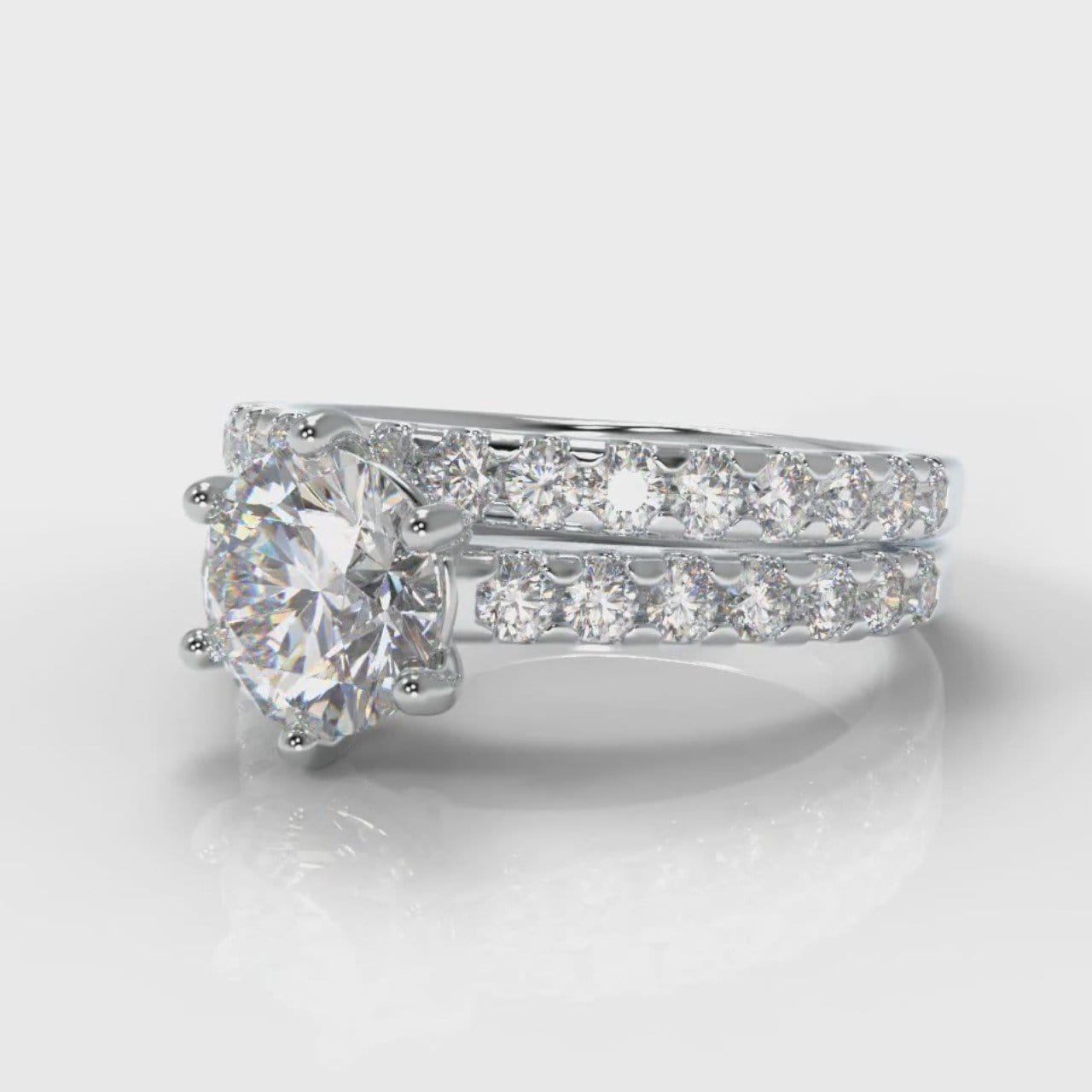 Star Micropavé Round Brilliant Bridal Set
