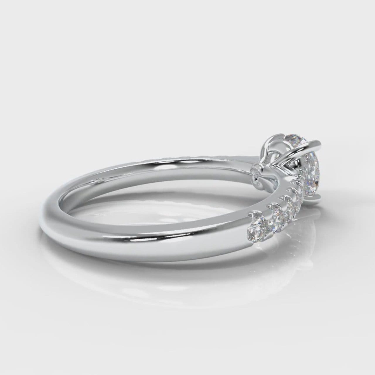 Carrée Micropavé Round Brilliant Diamond Engagement Ring