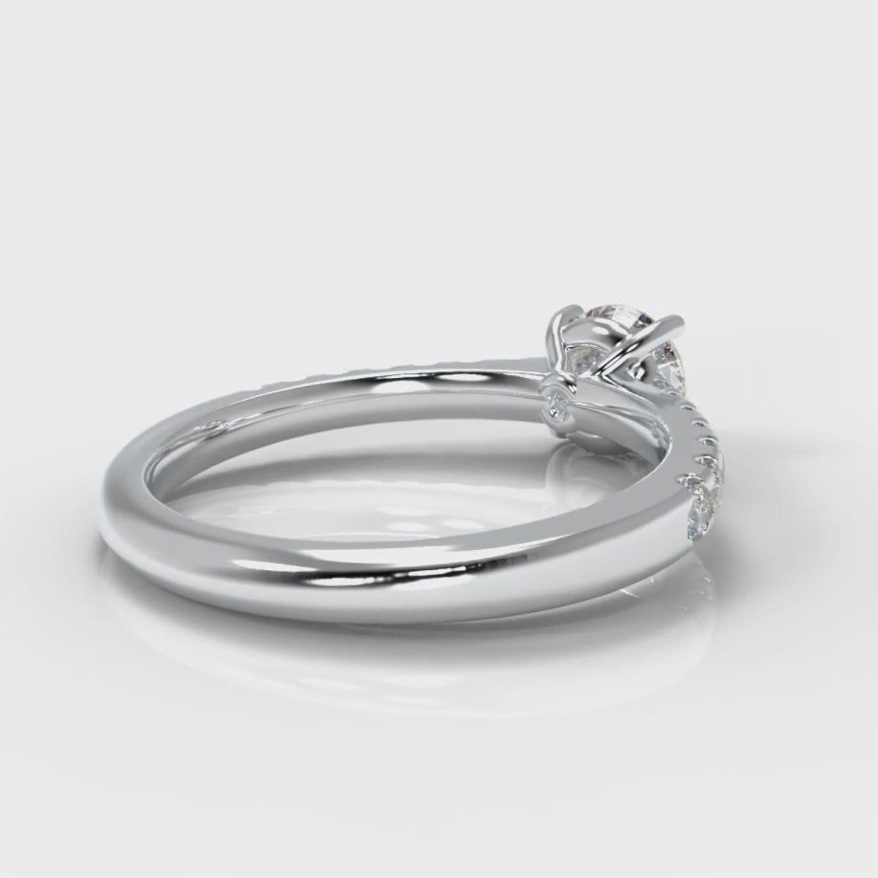 Carrée Micropavé Round Brilliant Diamond Engagement Ring