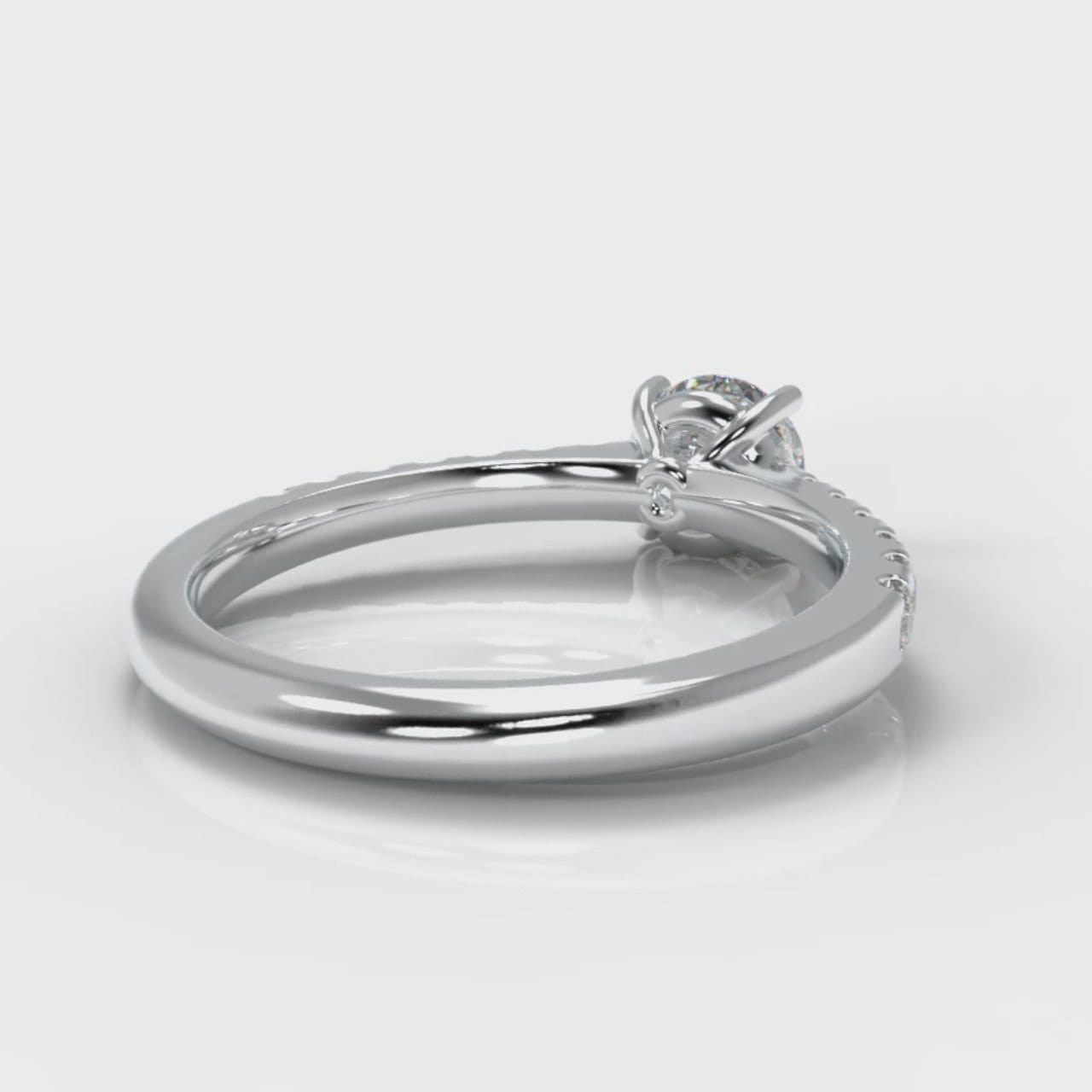 Carrée Micropavé Round Brilliant Diamond Engagement Ring