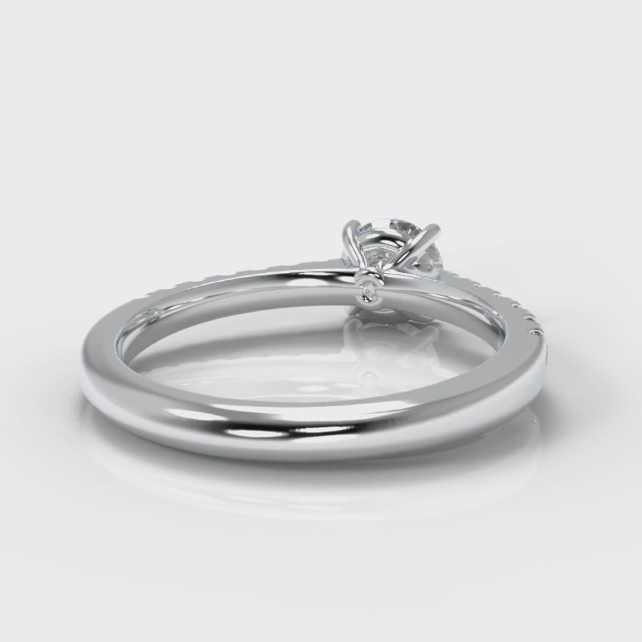 Carrée Micropavé Round Brilliant Diamond Engagement Ring