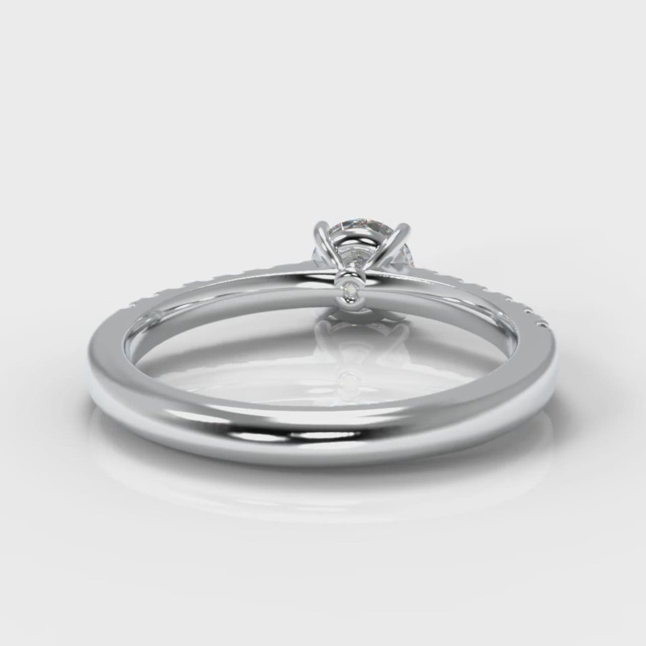 Carrée Micropavé Round Brilliant Diamond Engagement Ring