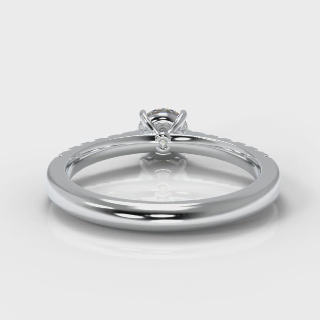 Carrée Micropavé Round Brilliant Diamond Engagement Ring
