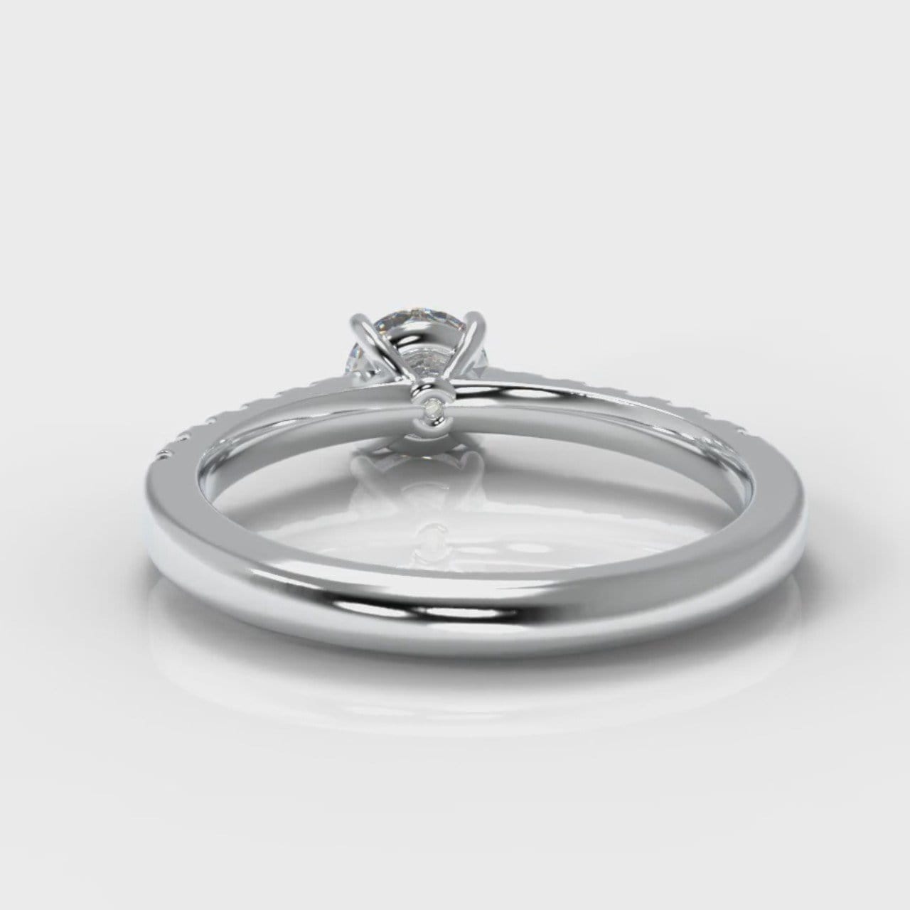 Carrée Micropavé Round Brilliant Diamond Engagement Ring