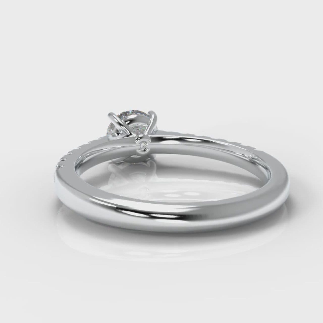 Carrée Micropavé Round Brilliant Diamond Engagement Ring