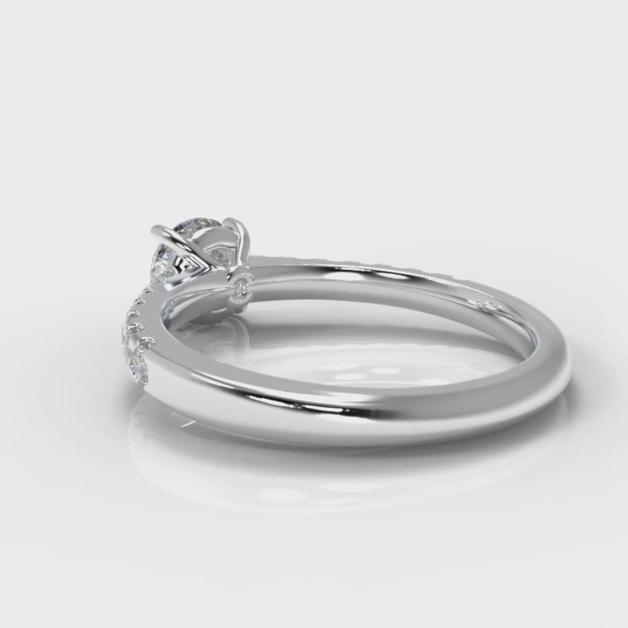 Carrée Micropavé Round Brilliant Diamond Engagement Ring