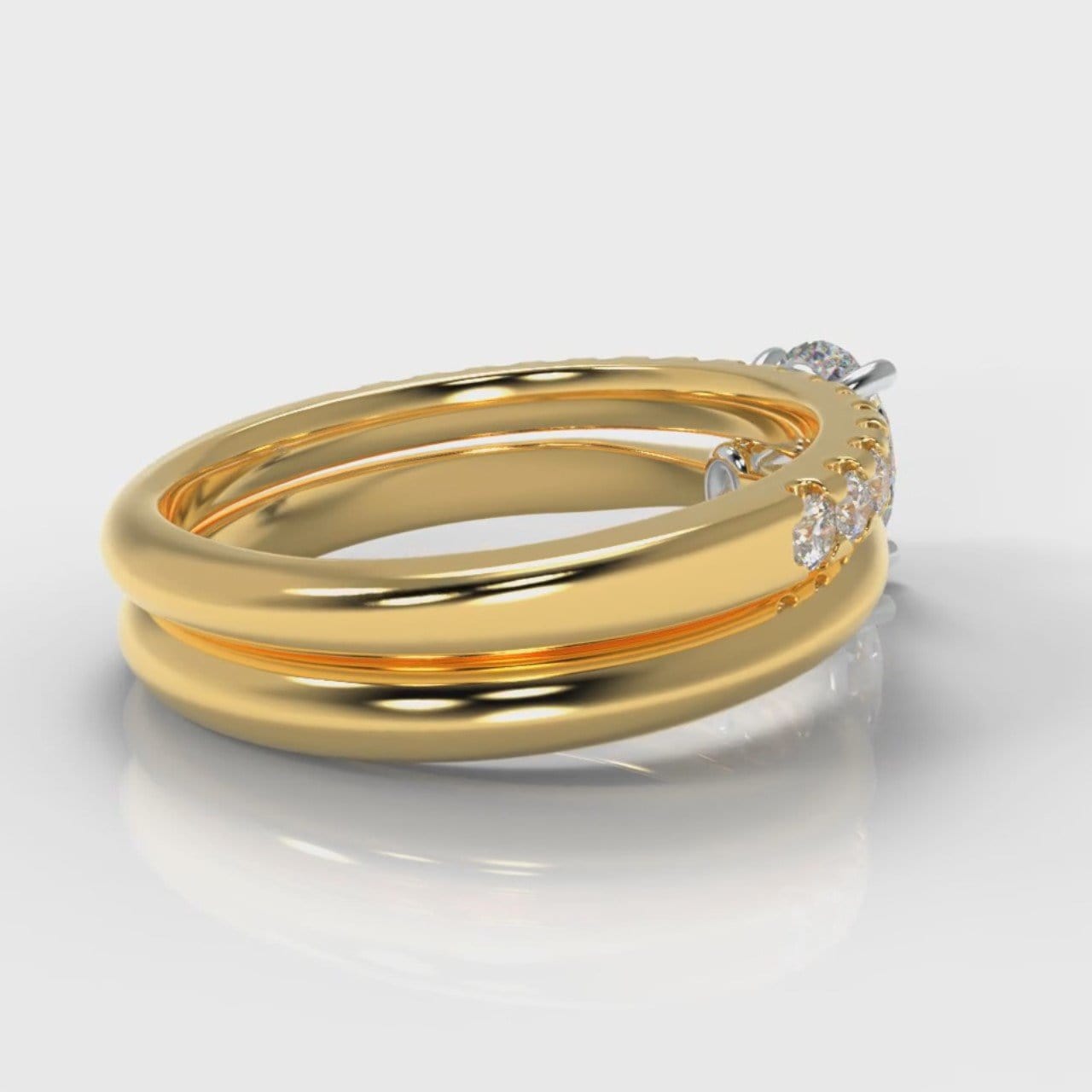 Carrée Solitaire Oval Diamond Bridal Set - Yellow Gold