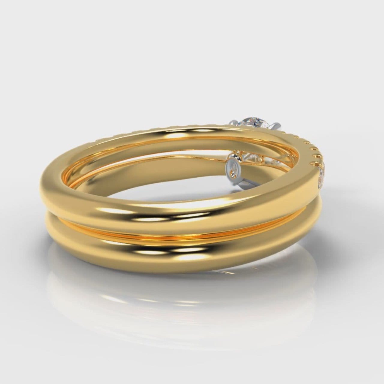 Carrée Solitaire Oval Diamond Bridal Set - Yellow Gold