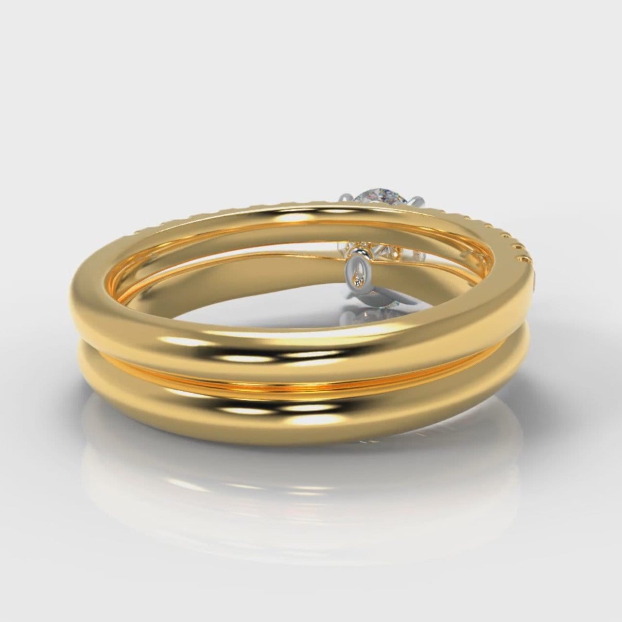Carrée Solitaire Oval Diamond Bridal Set - Yellow Gold