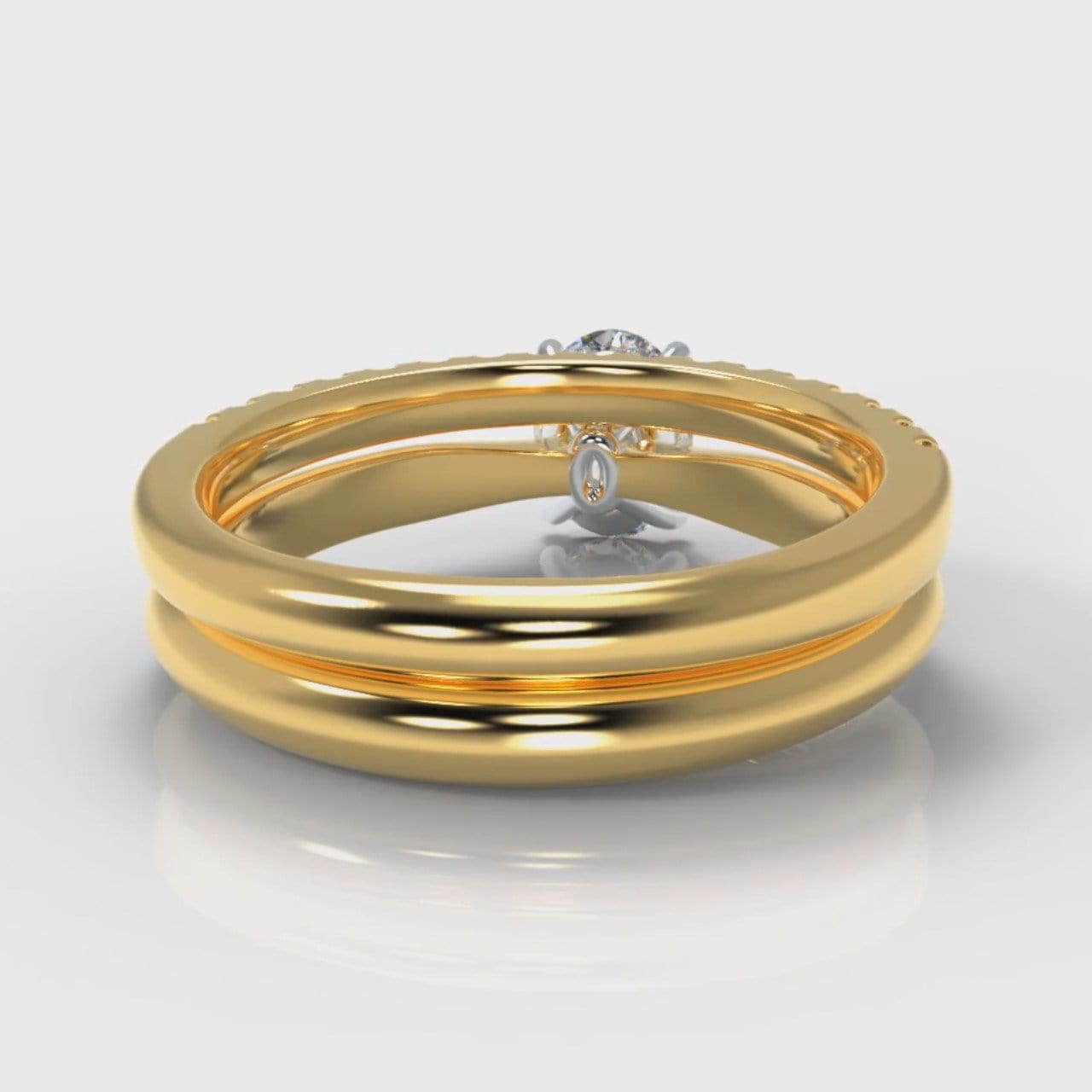 Carrée Solitaire Oval Diamond Bridal Set - Yellow Gold