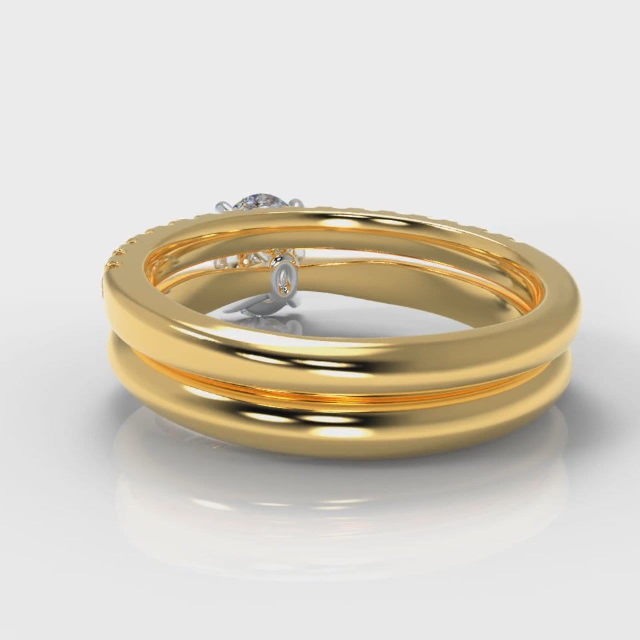 Carrée Solitaire Oval Diamond Bridal Set - Yellow Gold