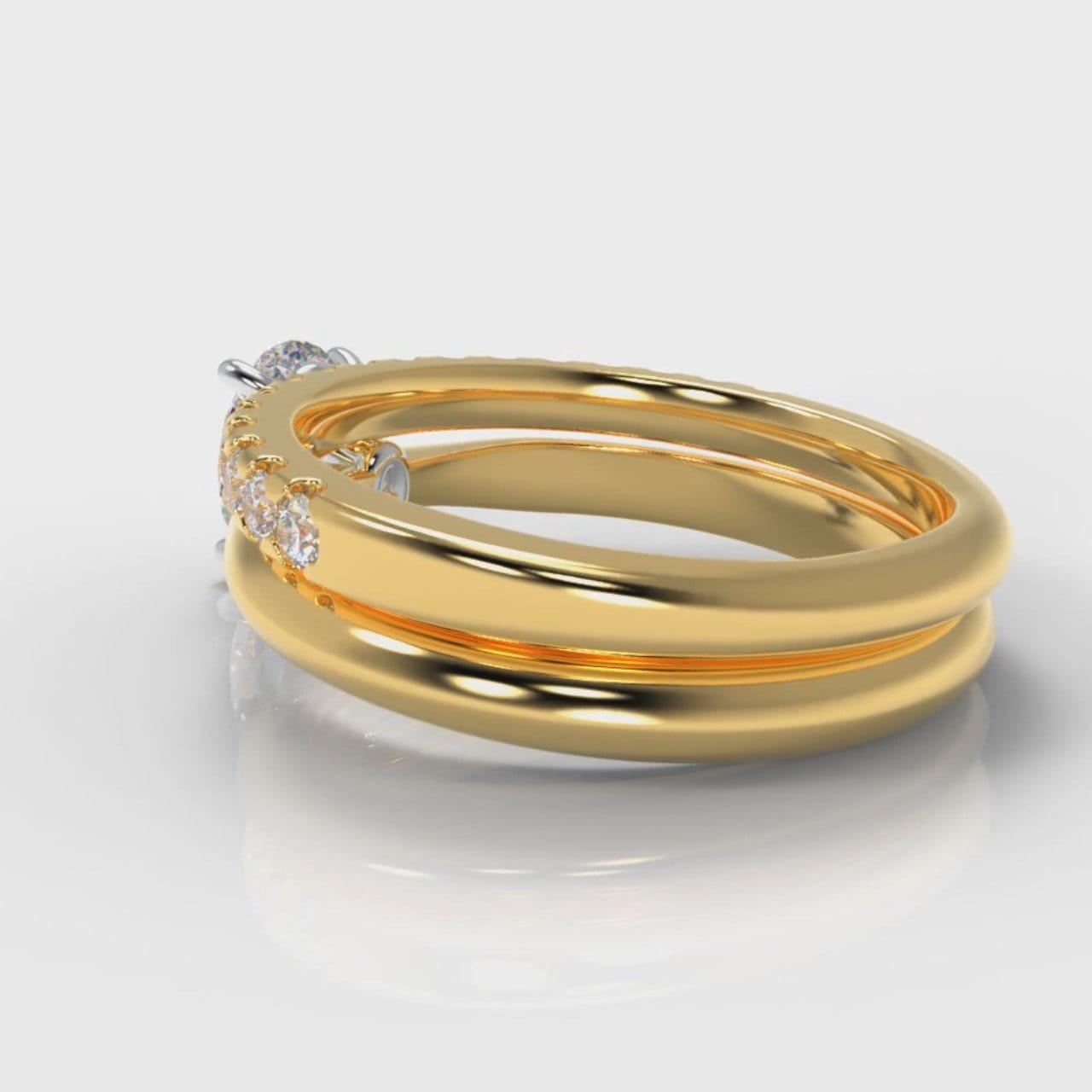 Carrée Solitaire Oval Diamond Bridal Set - Yellow Gold