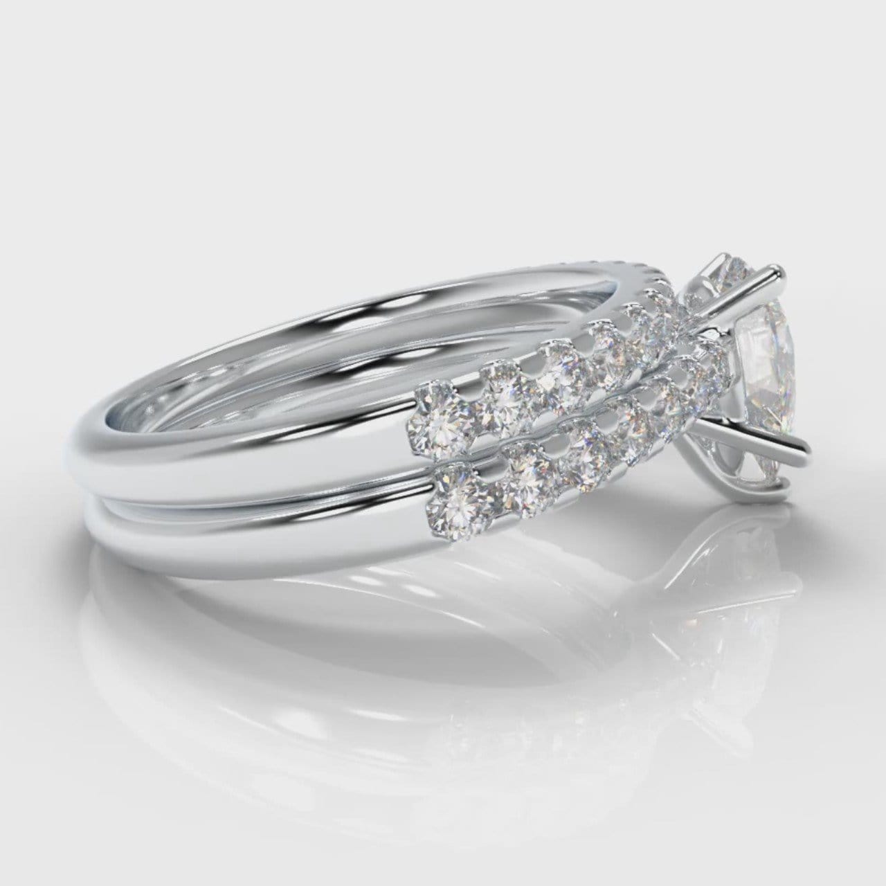 Micropavé Pear Diamond Bridal Set