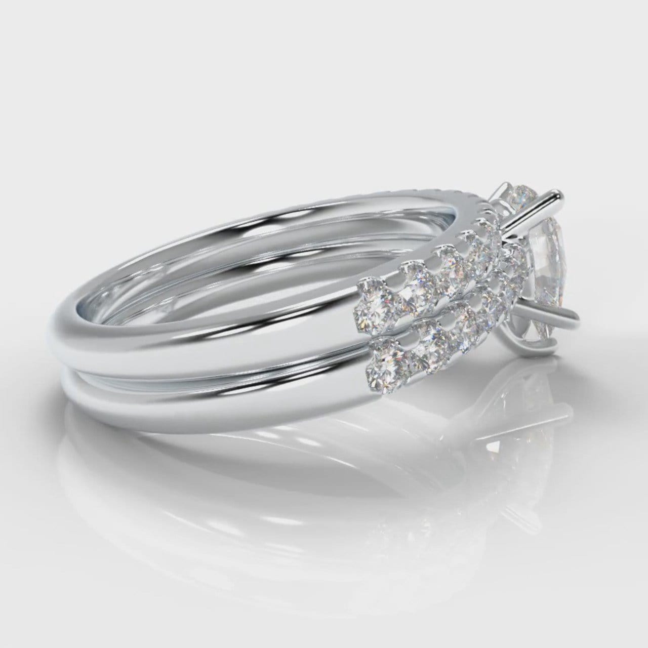 Micropavé Pear Diamond Bridal Set