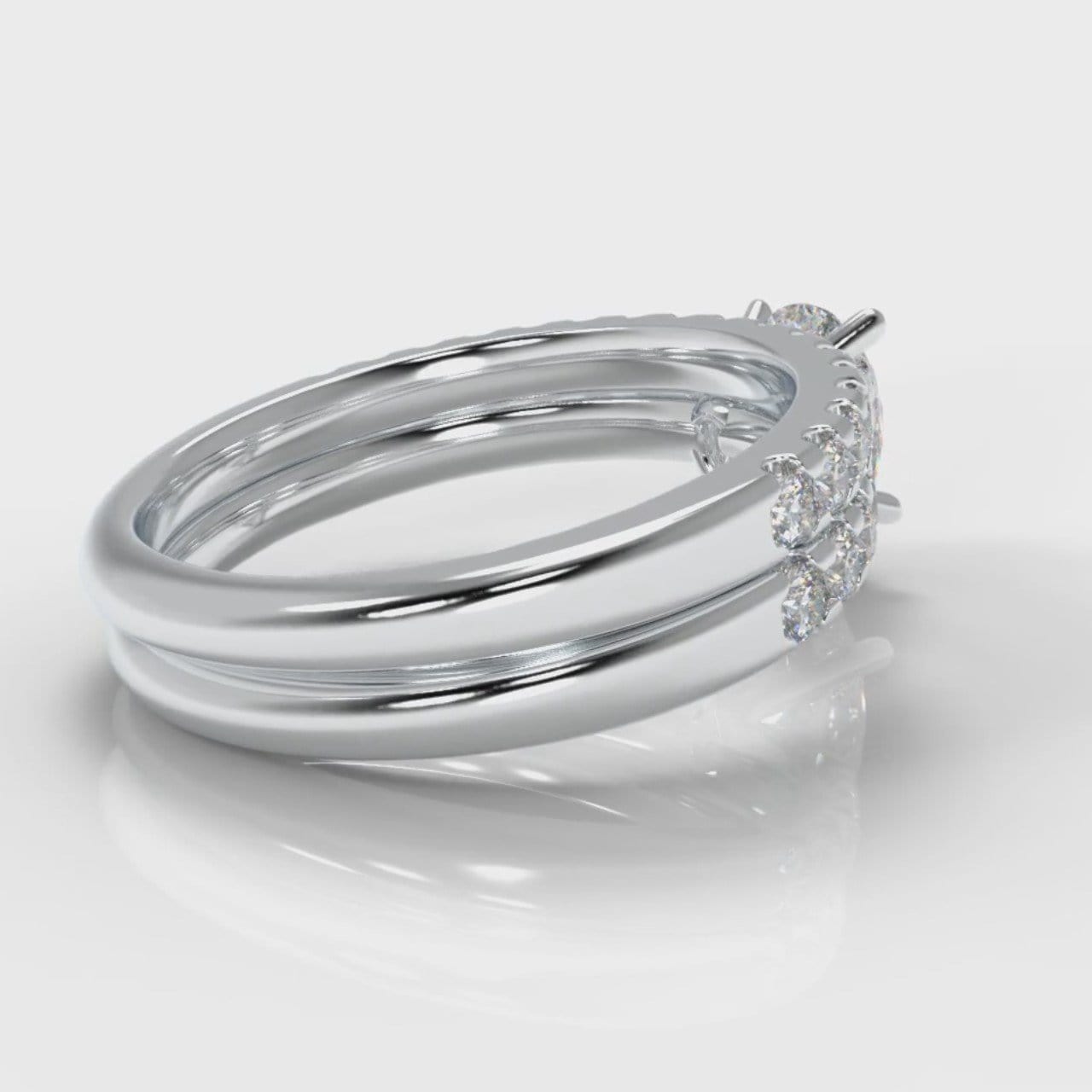 Micropavé Pear Diamond Bridal Set