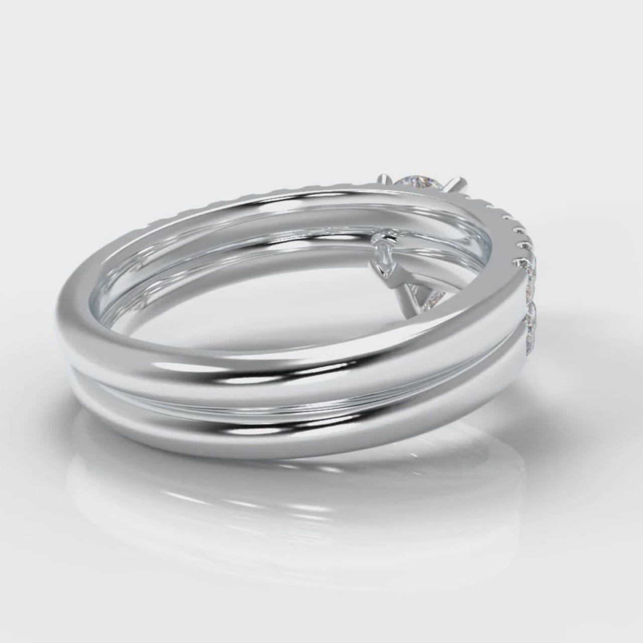 Micropavé Pear Diamond Bridal Set