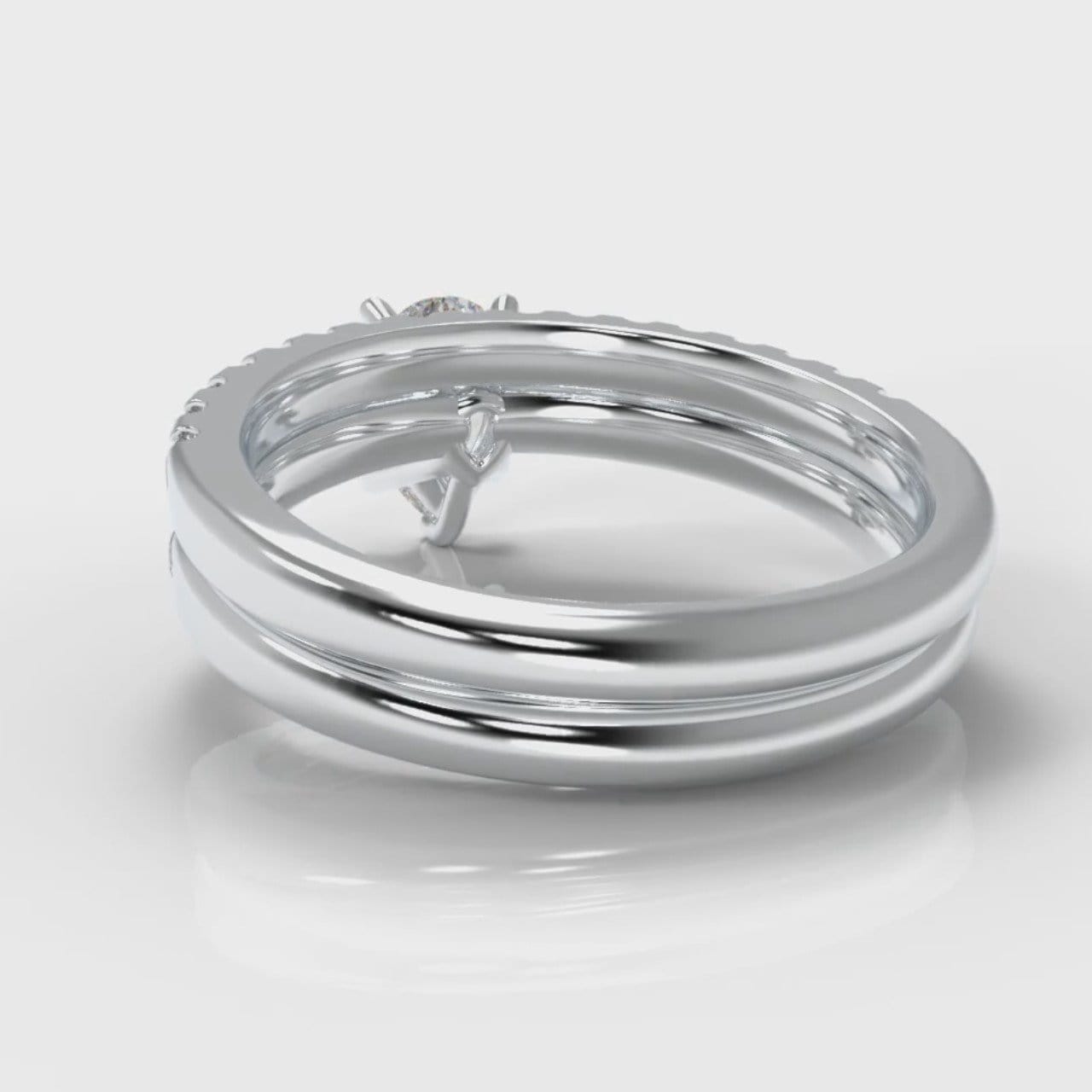 Micropavé Pear Diamond Bridal Set