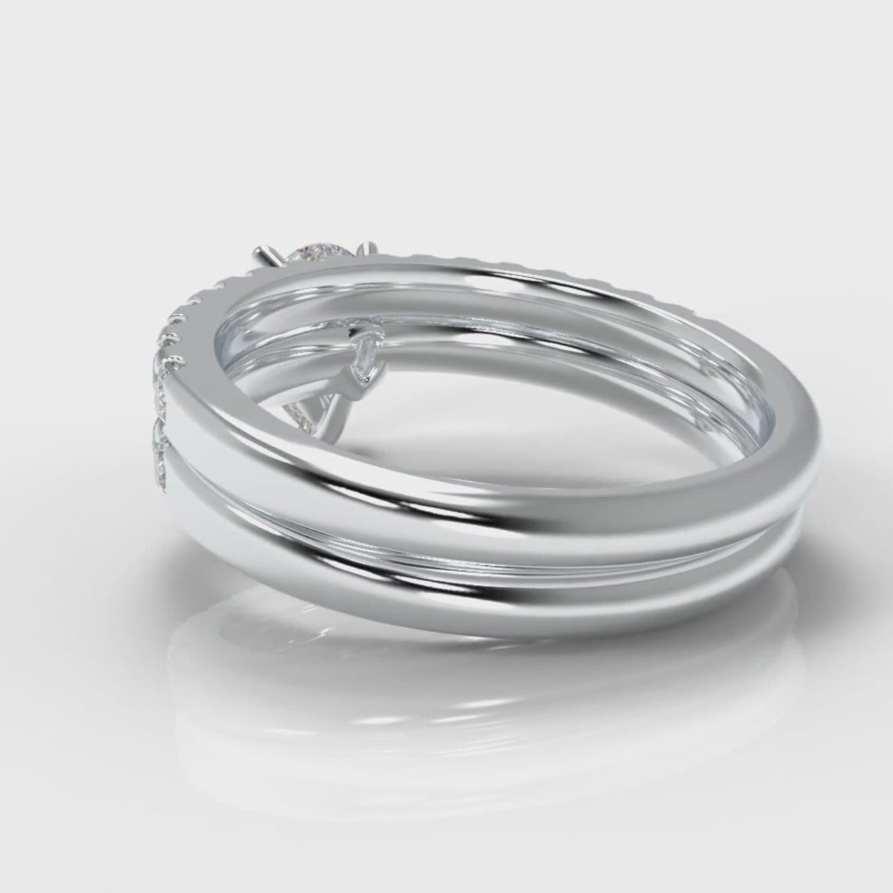 Micropavé Pear Diamond Bridal Set