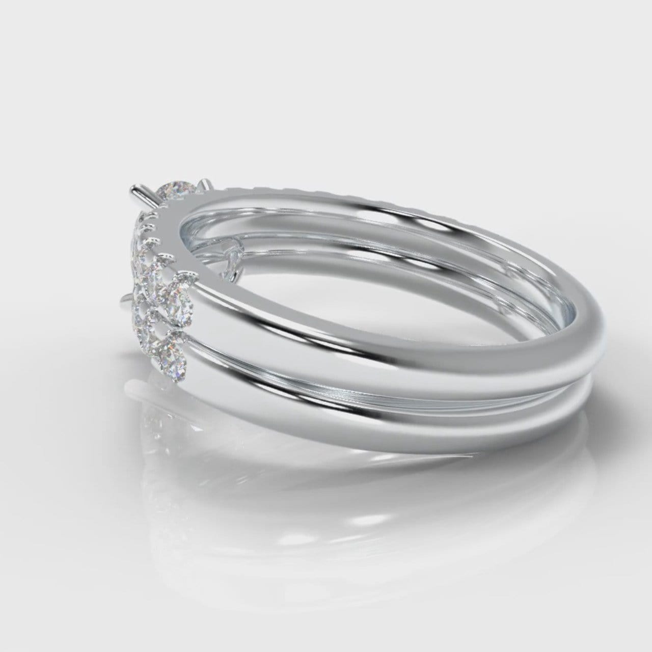 Micropavé Pear Diamond Bridal Set