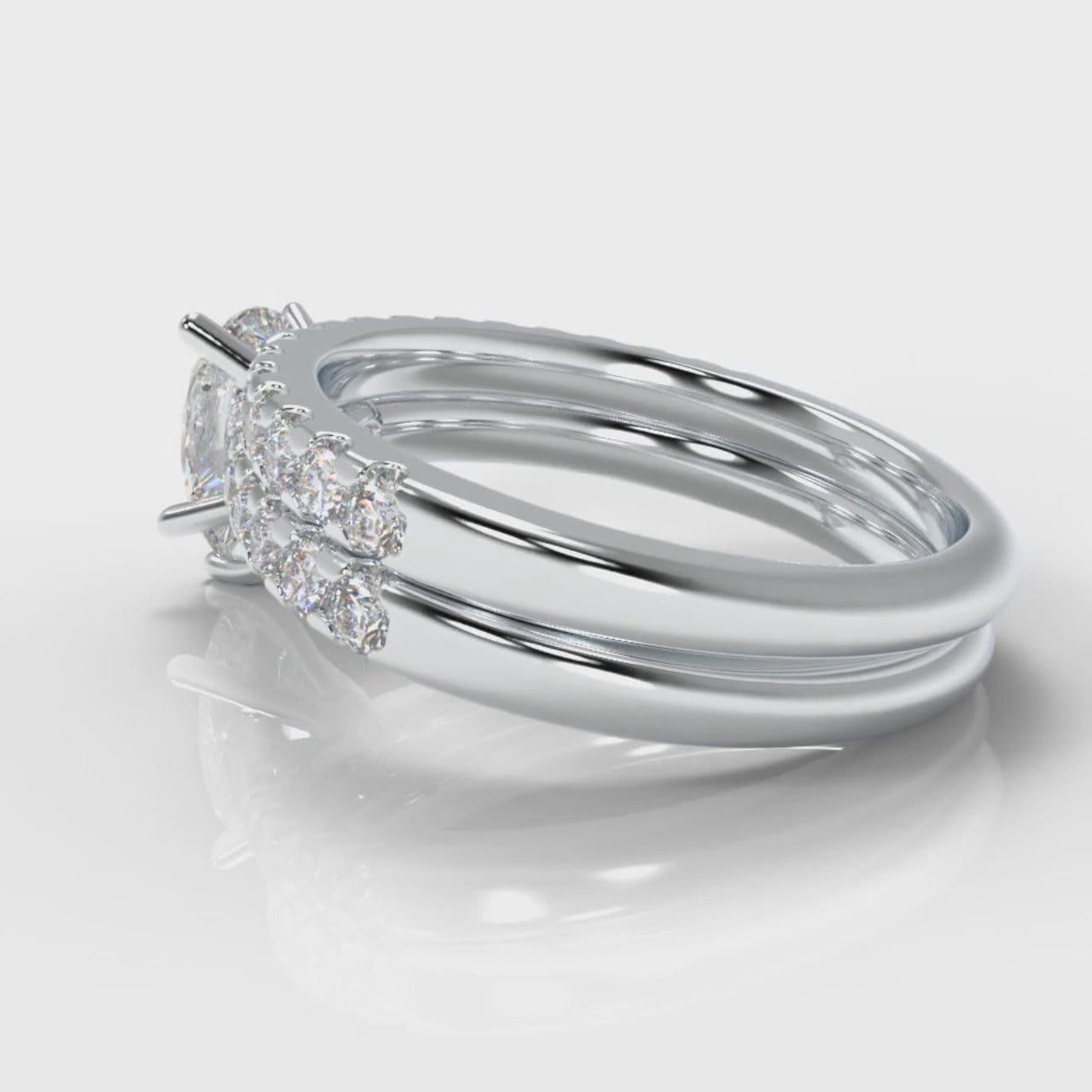 Micropavé Pear Diamond Bridal Set