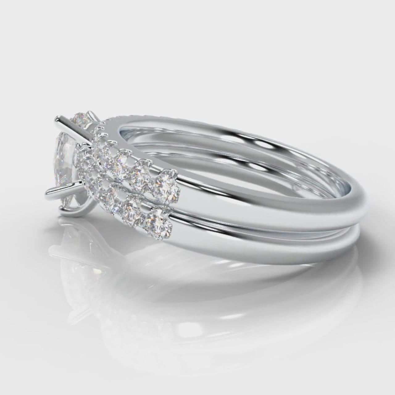 Micropavé Pear Diamond Bridal Set