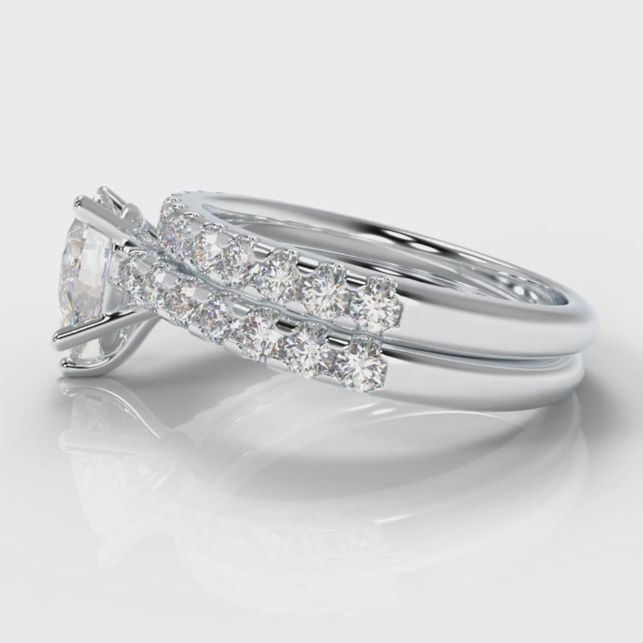 Micropavé Pear Diamond Bridal Set